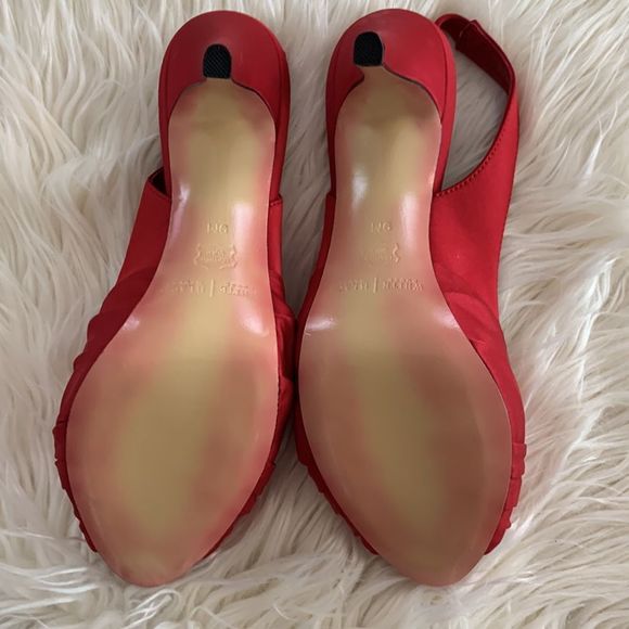 NEW WHBM Darling Red Peep-Toe Slingback - Picture 6 of 8